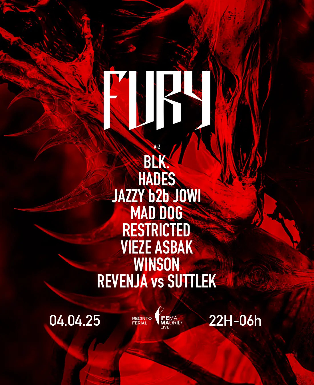 FURY FESTIVAL | 4 ABRIL | IFEMA MADRID